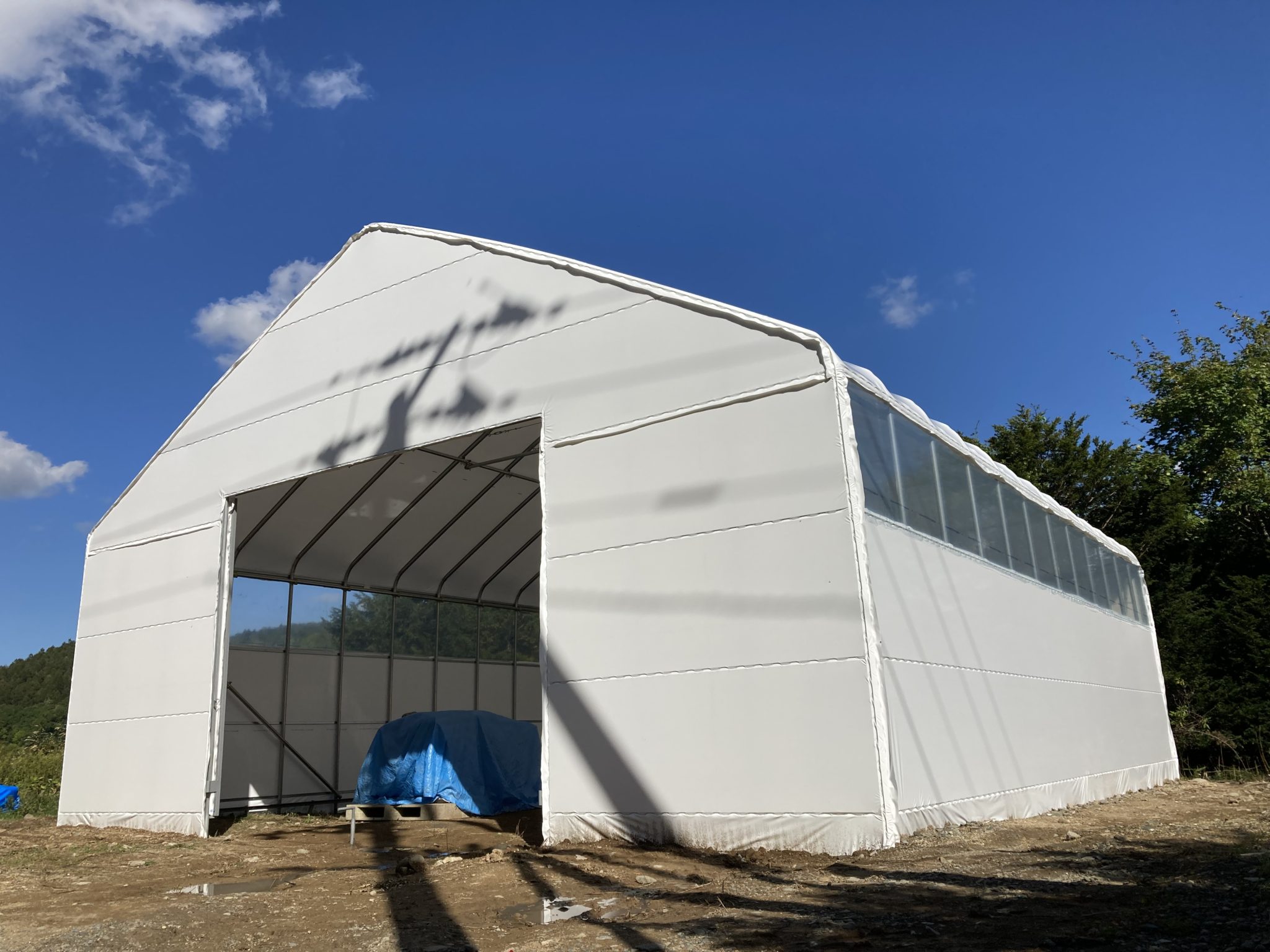 市原市】パイプ倉庫 大型 災害用 防雨防塵 テント・タープ 